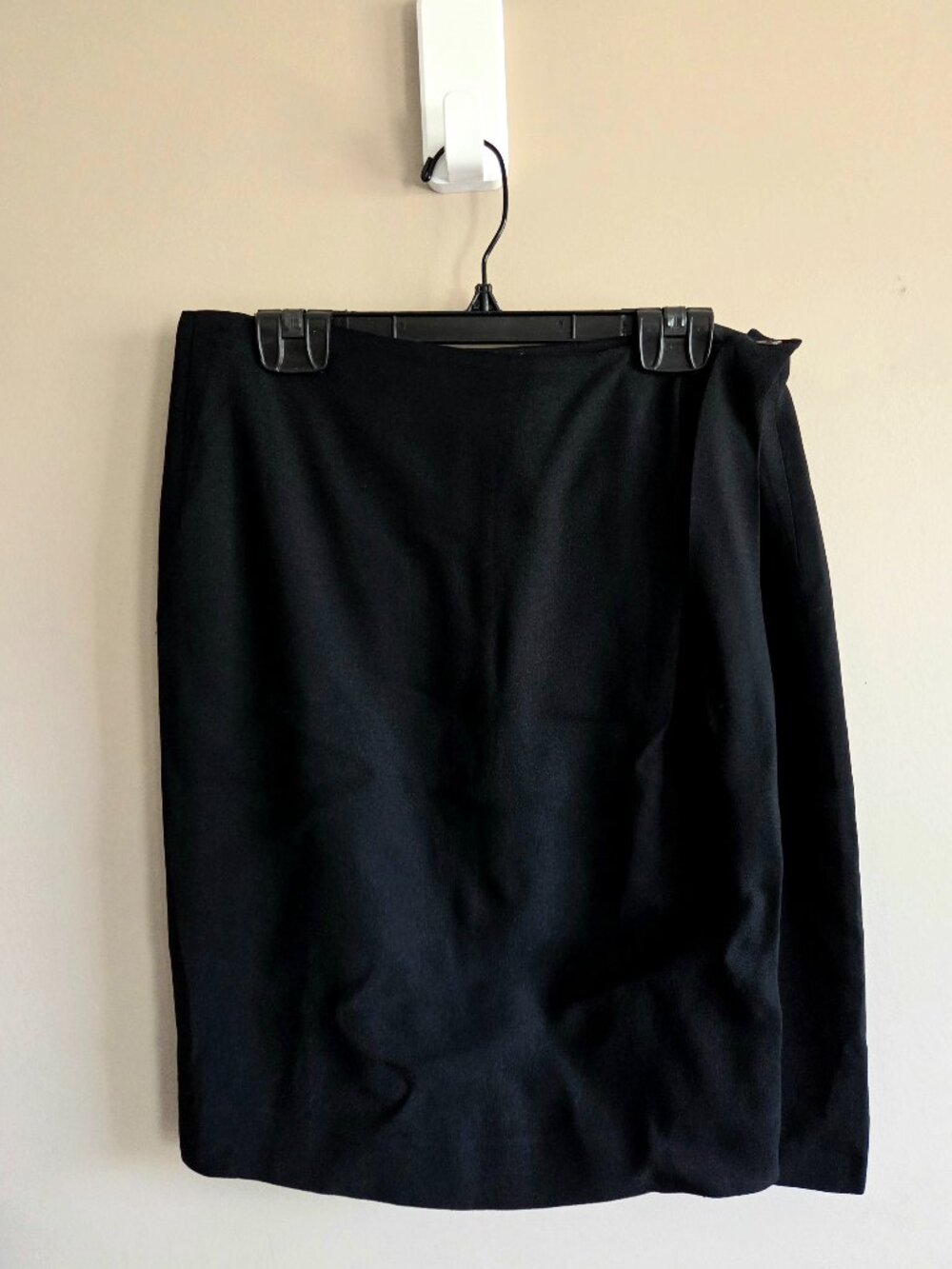 Ports International black wrap  style mini pencil skirt